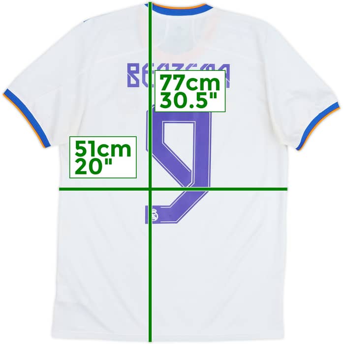 2021-22 Real Madrid Home Shirt Benzema #9 - 6/10 - (M)