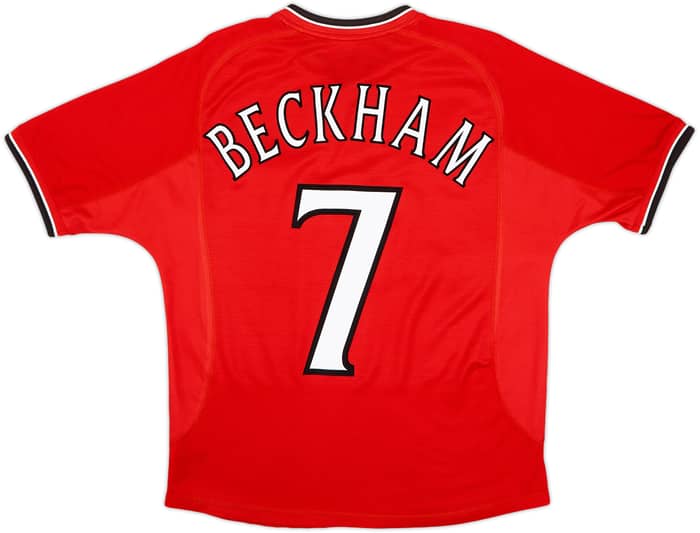 2000-02 Manchester United Home Shirt Beckham #7 - 9/10 - (Y)