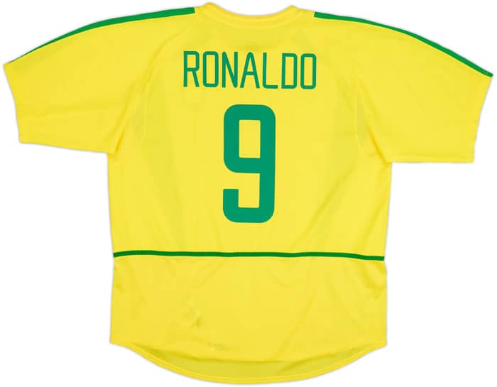 2002-04 Brazil Home Shirt Ronaldinho #11 - 8/10 - (XL)