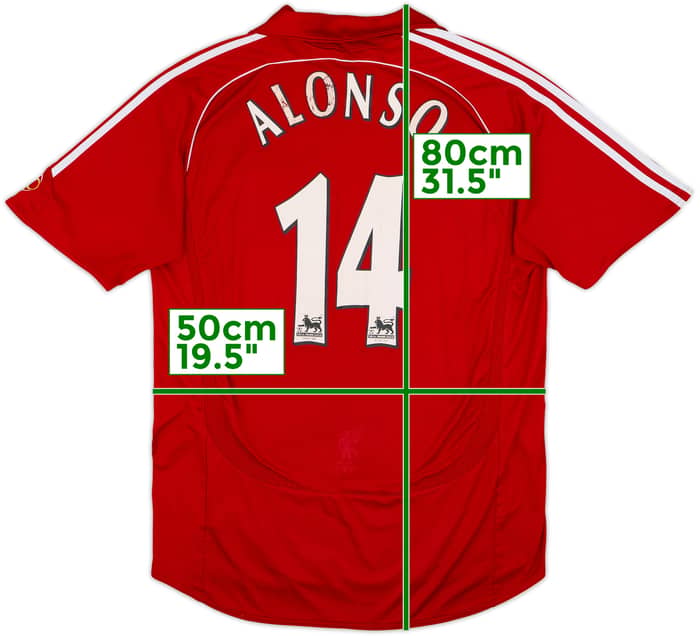 2006-08 Liverpool Home Shirt Alonso #14 - 6/10 - (L)