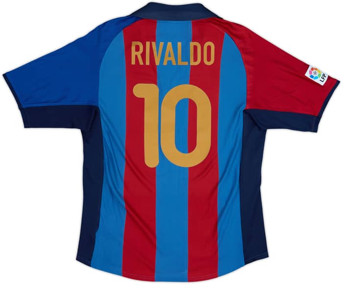 2001-02 Barcelona Home Shirt Rivaldo #10 - 6/10 - (M)