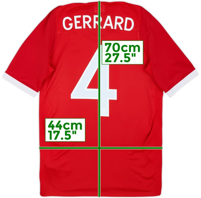 Camiseta de visitante de Inglaterra 2010-11 'South Africa' Gerrard #4 - 6/10 - (XS)