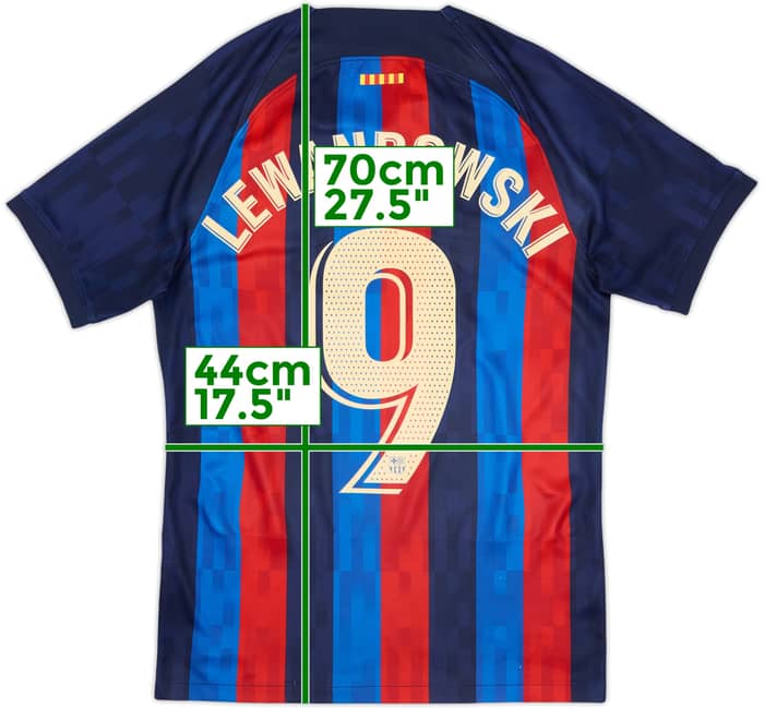 2022-23 Barcelona Home Shirt Lewandowski #9 - 6/10 - (S)