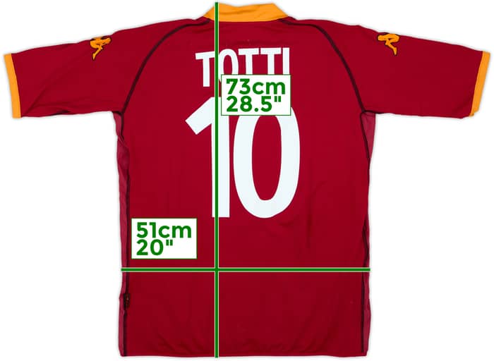 2002-03 Roma Home Shirt Totti #10 - 6/10 - (XXL)