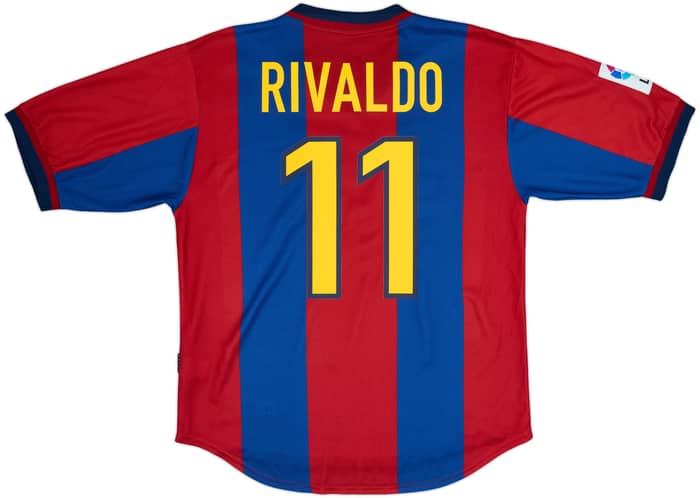 1998-00 Barcelona Home Shirt Rivaldo #11 - 8/10 - (M)