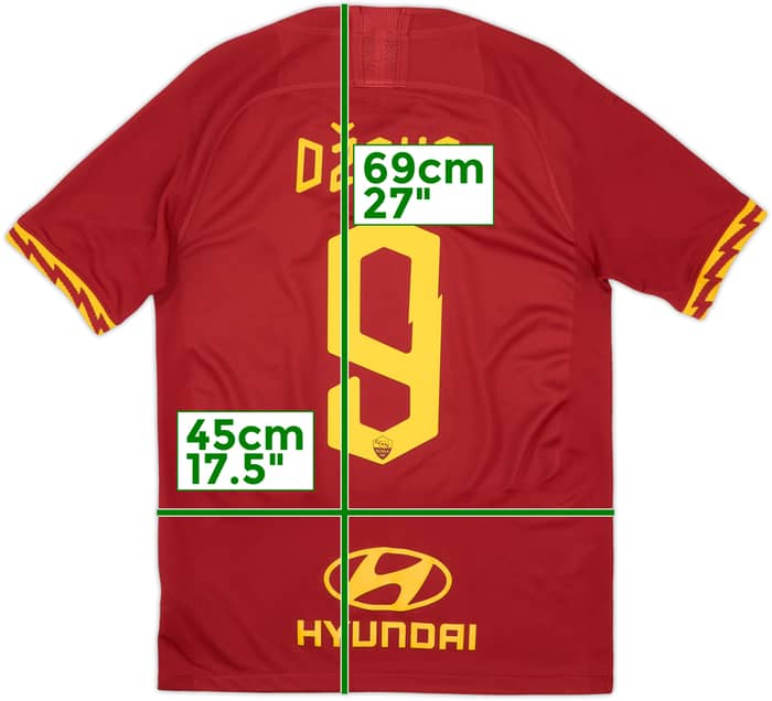 2019-20 Roma Home Shirt Dzeko #9 - 8/10 - (S)