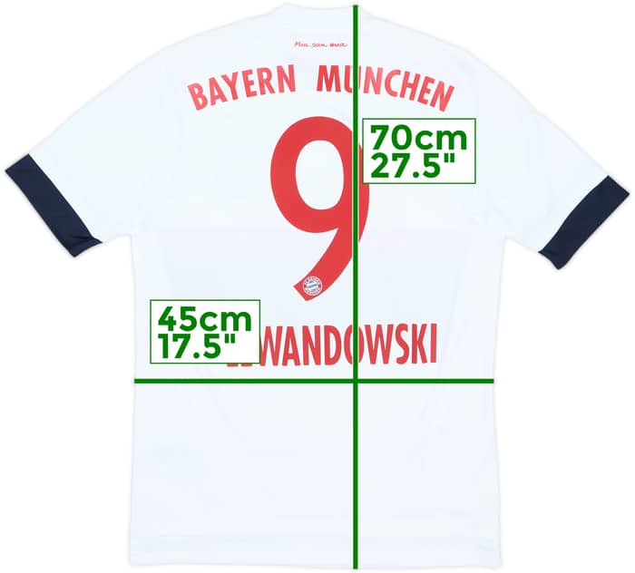 2015-16 Bayern Munich Away Shirt Lewandowski #9 - 8/10 - (S)