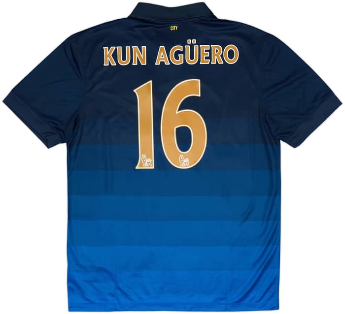 2014-15 Manchester City Away Shirt Kun Aguero #16 (L)