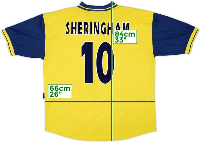 1995-97 Tottenham Reissue Third Shirt Sheringham #10 - 9/10 - (XXL)