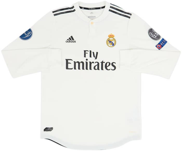 2018-19 Real Madrid Authentic Home L/S Shirt Modric #10 - 6/10 - (L)