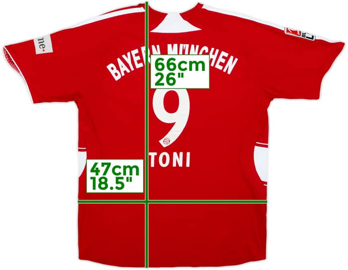 2007-08 Bayern Munich Home Shirt Toni #9 - 5/10 - (XL.Boys)