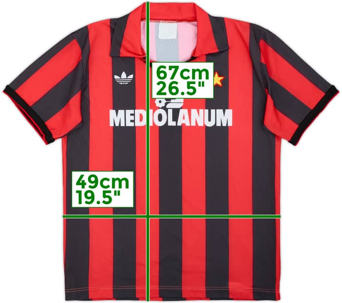 1990-91 AC Milan Home Shirt - 7/10 - (S)