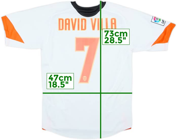 2005-06 Valencia Home Shirt David Villa #7 - 7/10 - (S)
