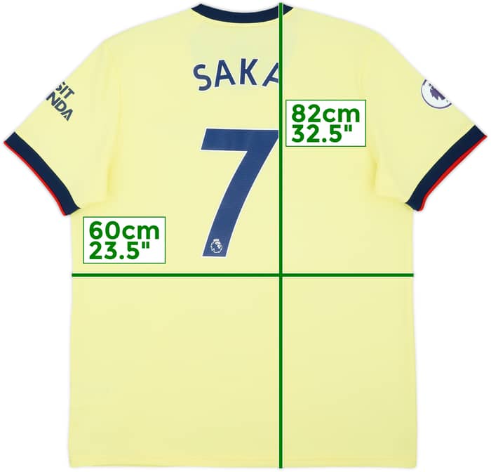 2021-22 Arsenal Away Shirt Saka #7 - 8/10 - (XL)