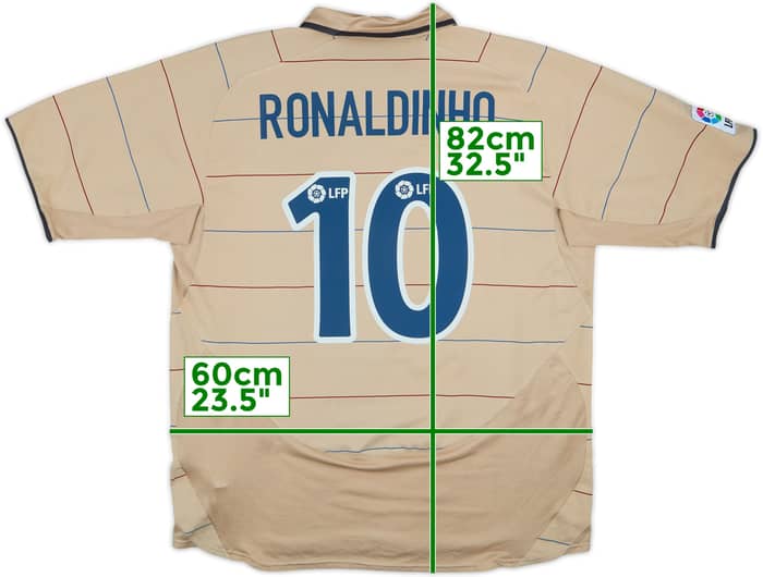Camiseta de visitante del Barcelona 2003-05 Ronaldinho #10 - 6/10 - (XL)