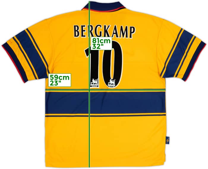 1997-99 Arsenal Away Shirt Bergkamp #10 - 8/10 - (XL)