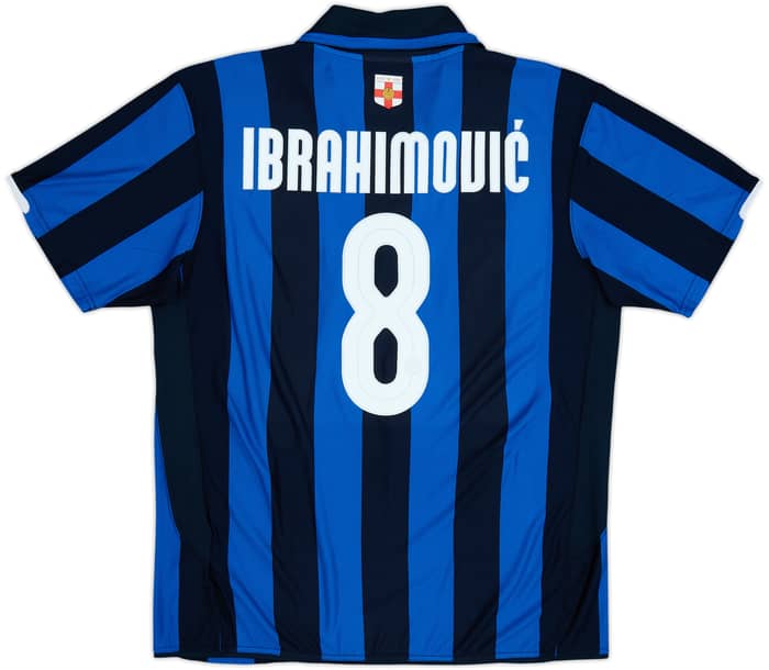 2007-08 Inter Milan Centenary Home Shirt Ibrahimovic #8 - 9/10 - (XL)