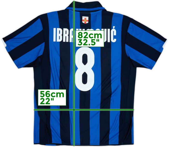 2007-08 Inter Milan Centenary Home Shirt Ibrahimovic #8 - 9/10 - (XL)