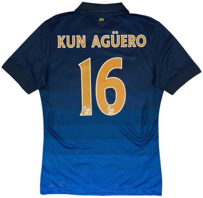 2014-15 Manchester City Authentic Away Shirt Kun Aguero #16 (M)