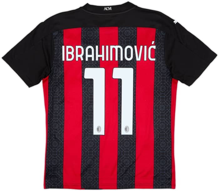 2020-21 AC Milan Home Shirt Ibrahimovic #11 - 8/10 - (M)