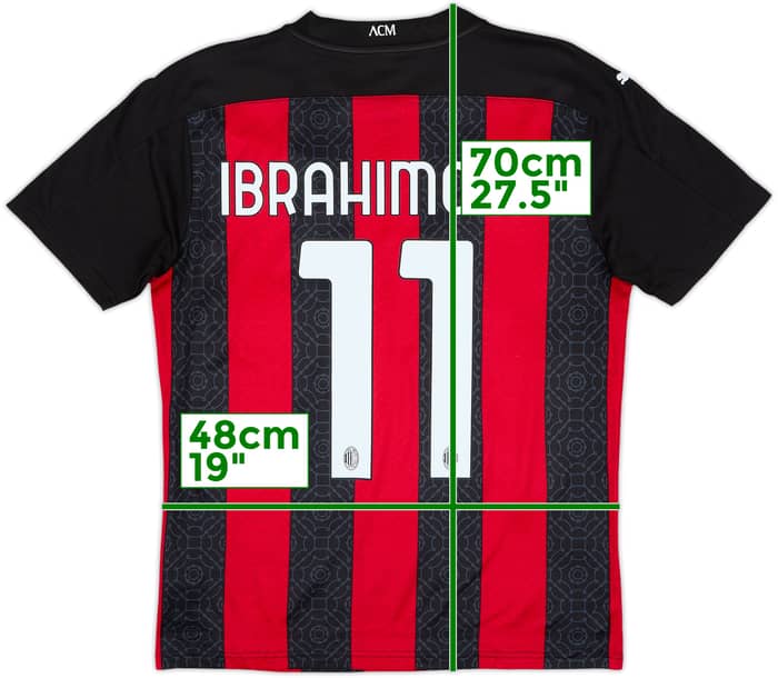 2020-21 AC Milan Home Shirt Ibrahimovic #11 - 8/10 - (M)