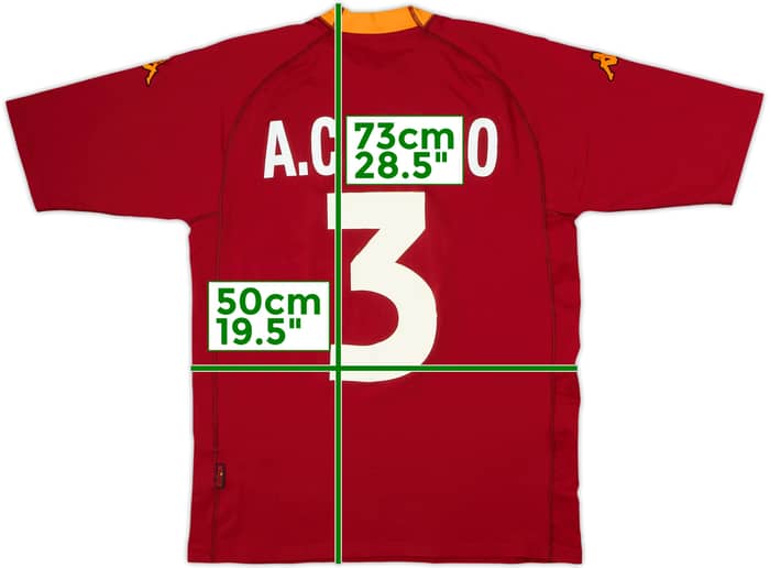 2000-01 Roma Home Shirt A.C. Zago #3 - 6/10 - (XL)