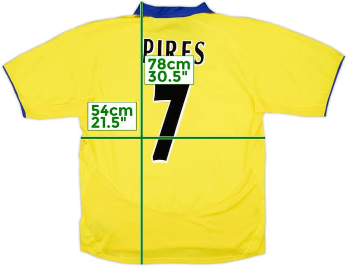 2003-05 Arsenal Away Shirt Pires #7 - 8/10 - (L)