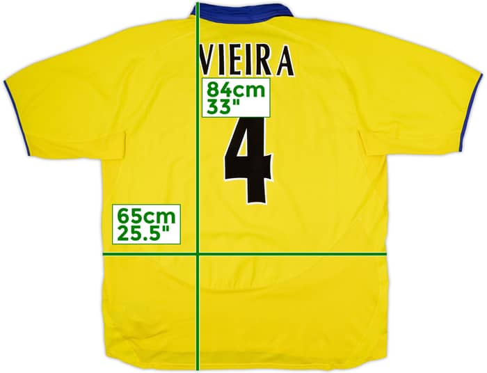 Camiseta de visitante del Arsenal 2003-05 Vieira #4 - 8/10 - (XXL)