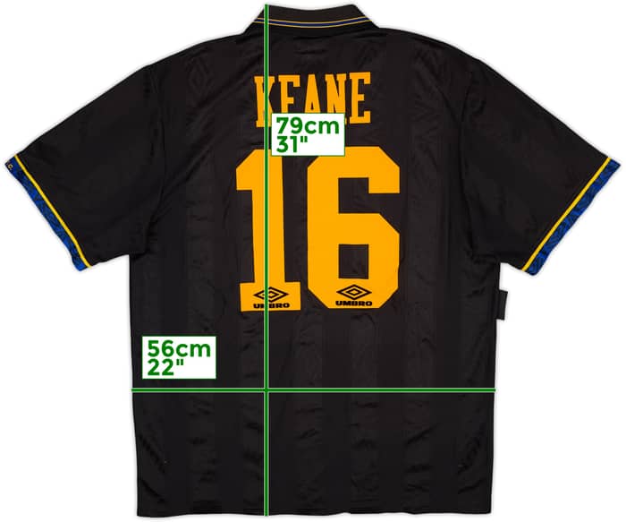 1993-95 Manchester United Away Shirt Keane #16 - 7/10 - (XL)