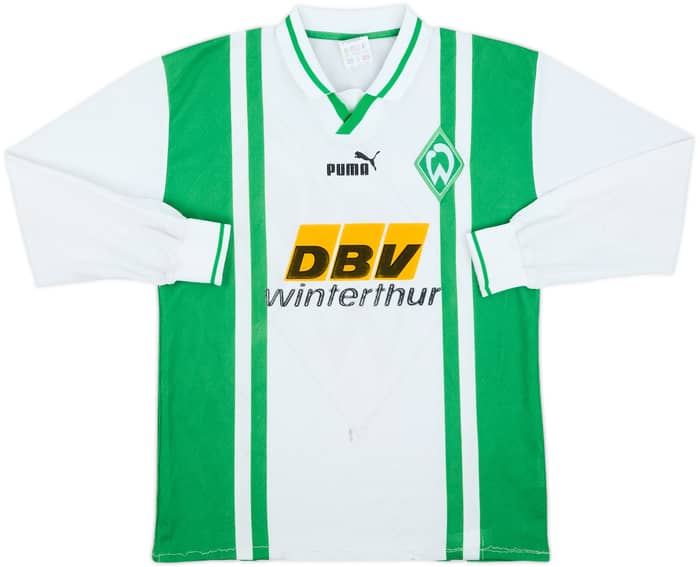 1996-97 Werder Bremen Home L/S Shirt Herzog #18 - 6/10 - (XS)
