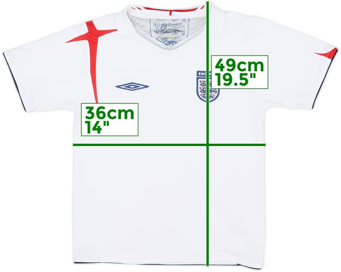 2005-07 England Home Shirt - 8/10 - (6-7 Years)