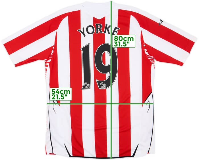 2007-08 Sunderland Home Shirt Yorke #19 - 9/10 - (L)