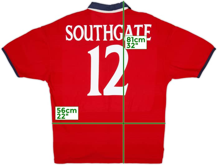1999-01 England Away Shirt Southgate #12 - 6/10 - (XL)