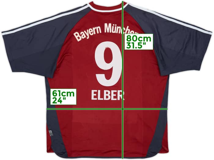 2001-02 Bayern Munich Home Shirt Elber #9 - 4/10 - (XL)