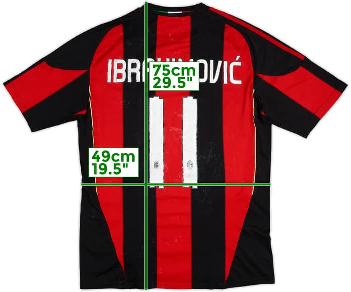 2010-11 AC Milan Home Shirt Ibrahimovic #11 - 4/10 - (M)