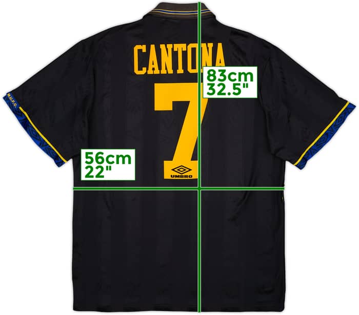 1993-95 Manchester United Away Shirt Cantona #7 - 8/10 - (XL)