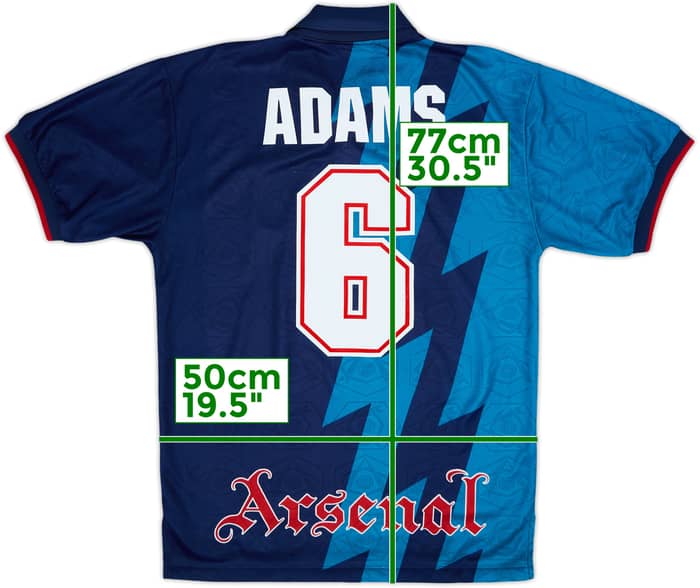 1995-96 Arsenal Away Shirt Adams #6 - 6/10 - (M)
