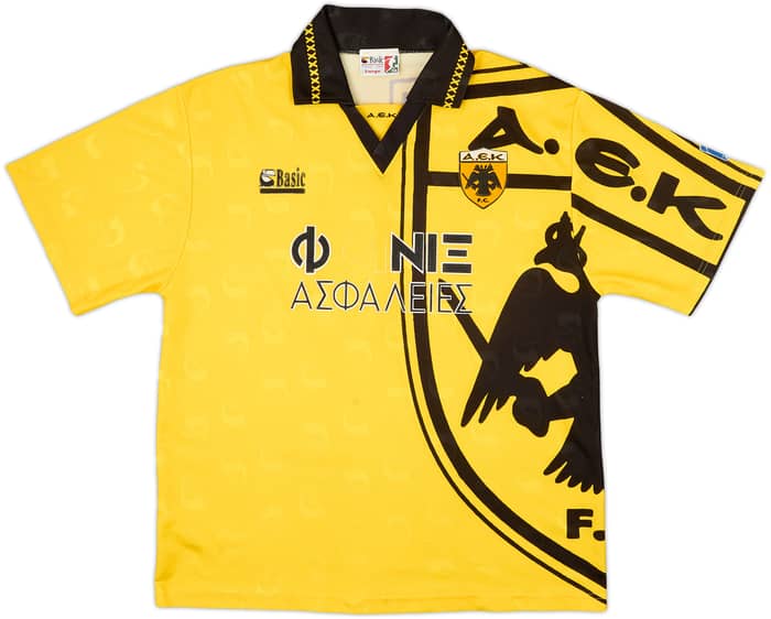 1995-96 AEK Athens Home Shirt #8 - 4/10 - (L)