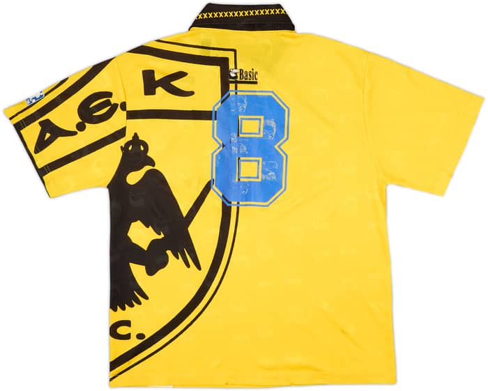 1995-96 AEK Athens Home Shirt #8 - 4/10 - (L)