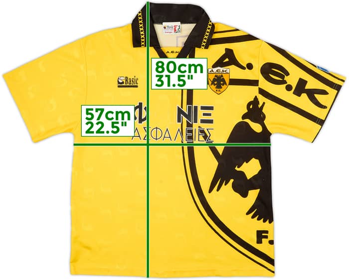 1995-96 AEK Athens Home Shirt #8 - 4/10 - (L)