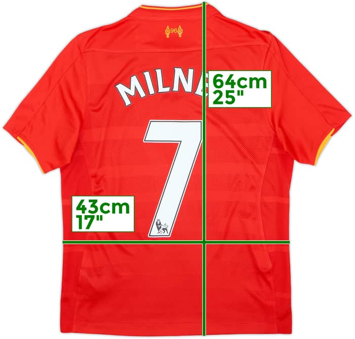 2016-17 Liverpool Home Shirt Milner #7 - 8/10 - (13-14 Years)