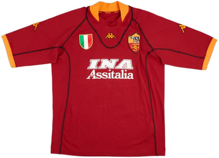 2001-02 Roma Signed Home Shirt Totti #10 - 5/10 - (XXL)