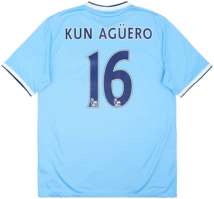 2013-14 Manchester City Home Shirt Kun Aguero #16 - 6/10 - (L)