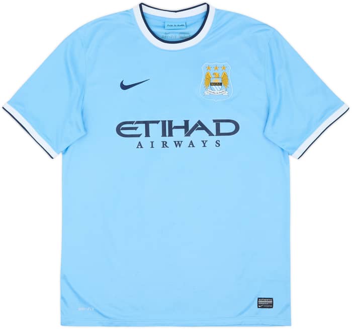 2013-14 Manchester City Home Shirt Kun Aguero #16 - 6/10 - (L)
