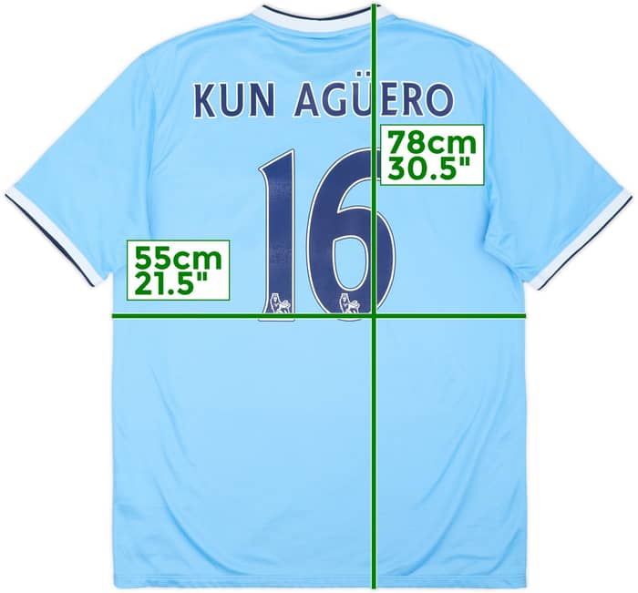 2013-14 Manchester City Home Shirt Kun Aguero #16 - 6/10 - (L)