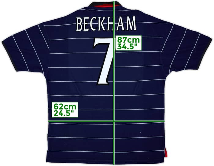 1999-00 Manchester United Away Shirt Beckham #7 - 6/10 - (XL)