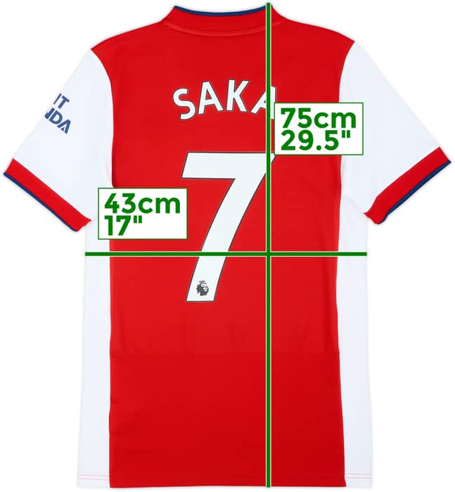 2021-22 Arsenal Home Shirt Saka #7 - 9/10 - (XS)