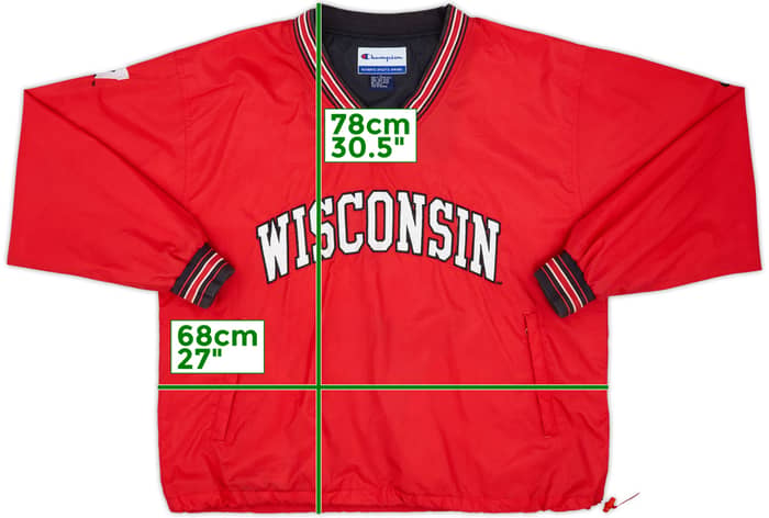 1990s Wisconsin Badgers Champion Pullover Rain Jacket - 8/10 - (L)