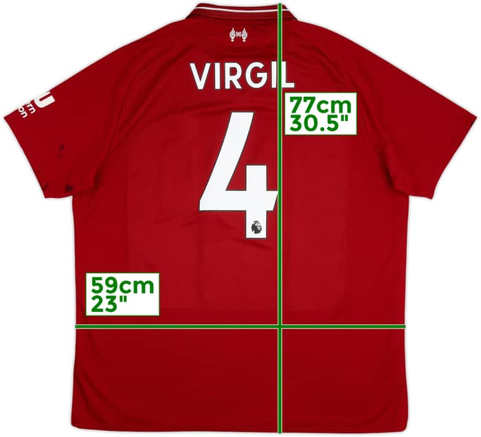2018-19 Liverpool Home Shirt Virgil #4 - 5/10 - (XL)
