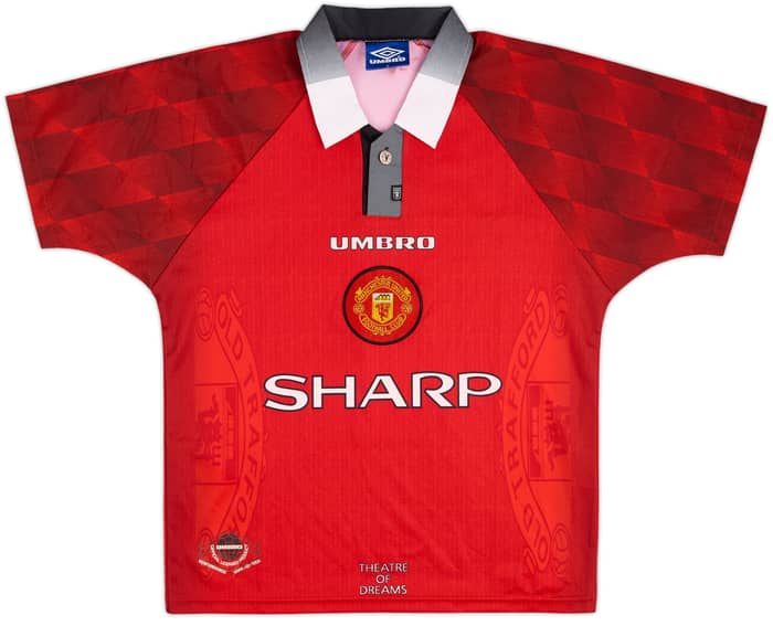 1996-98 Manchester United Home Shirt Cantona #7 - 8/10 - (15-16 Years)